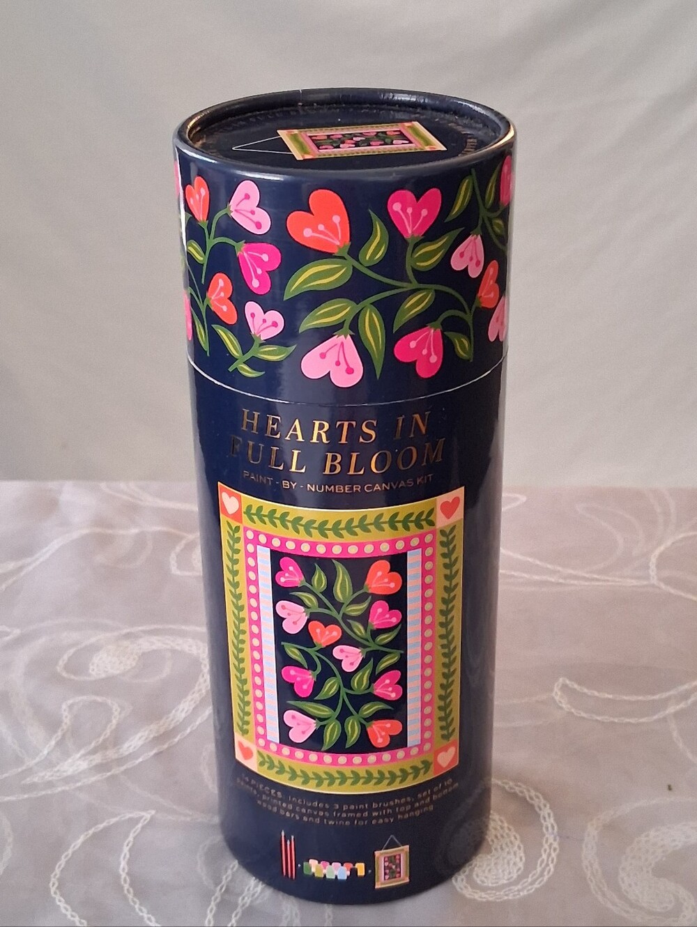 Paper Source "Hearts in Full Bloom" Paint-By-Number Canvas Kit